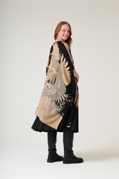 Crane Black Wool Throwover