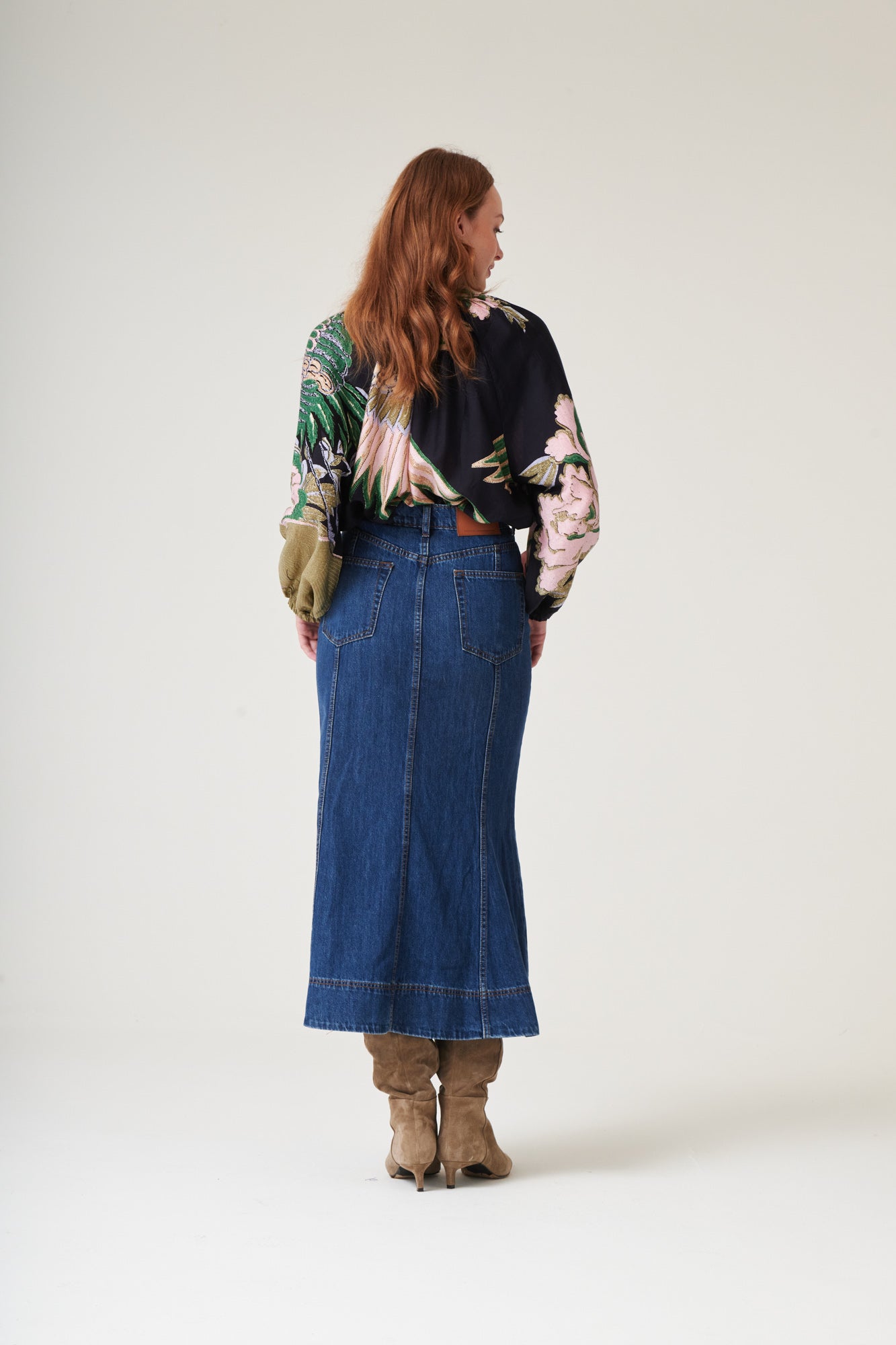 Crane Emerald Pussy Bow Blouse S/M