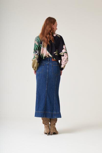 Crane Emerald Pussy Bow Blouse S/M