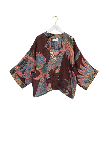 Crane Plum Wool Kimono