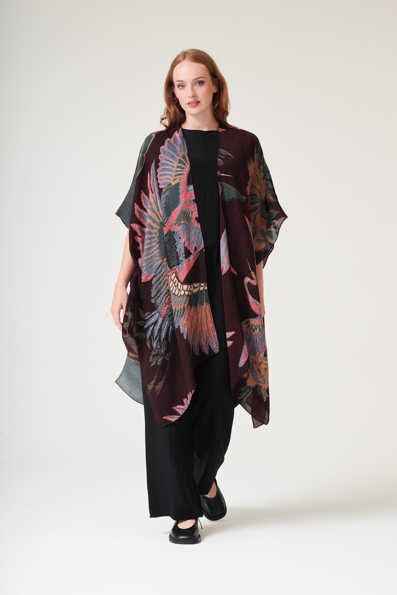 Crane Plum Wool Throwover