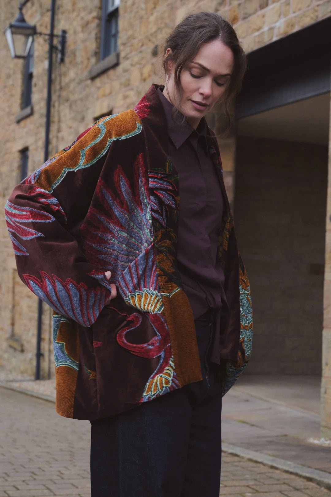 Crane Brown Velvet Pocket Jacket