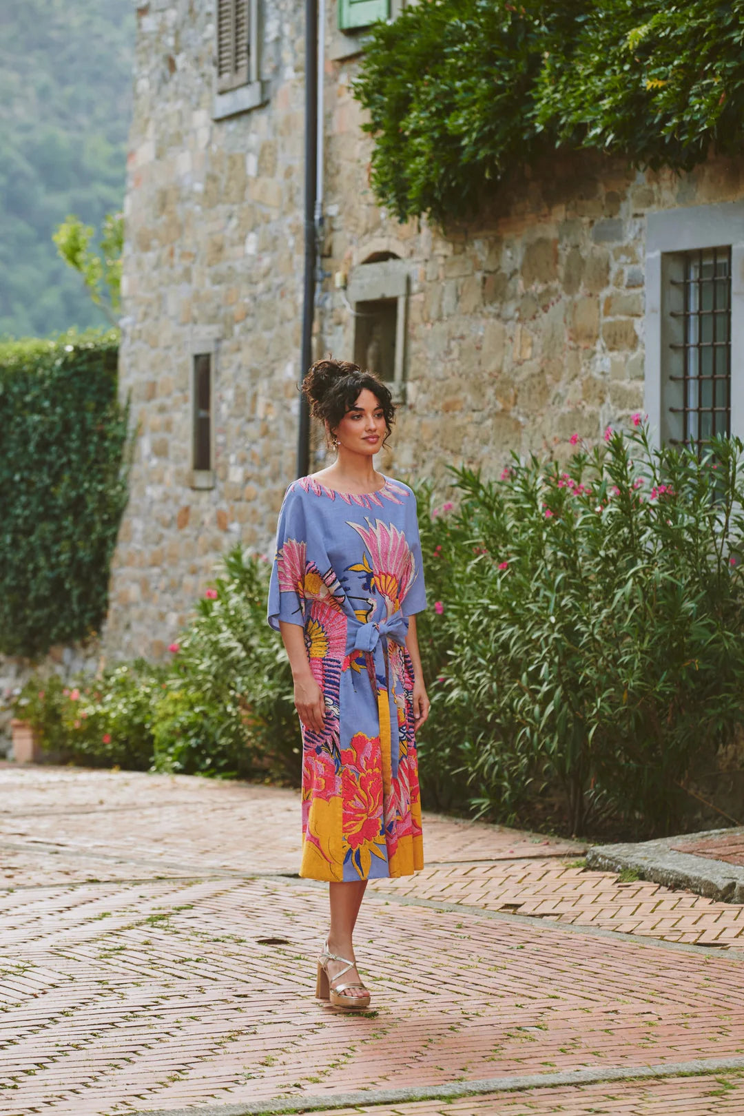 Crane Periwinkle Obi Dress - S/M