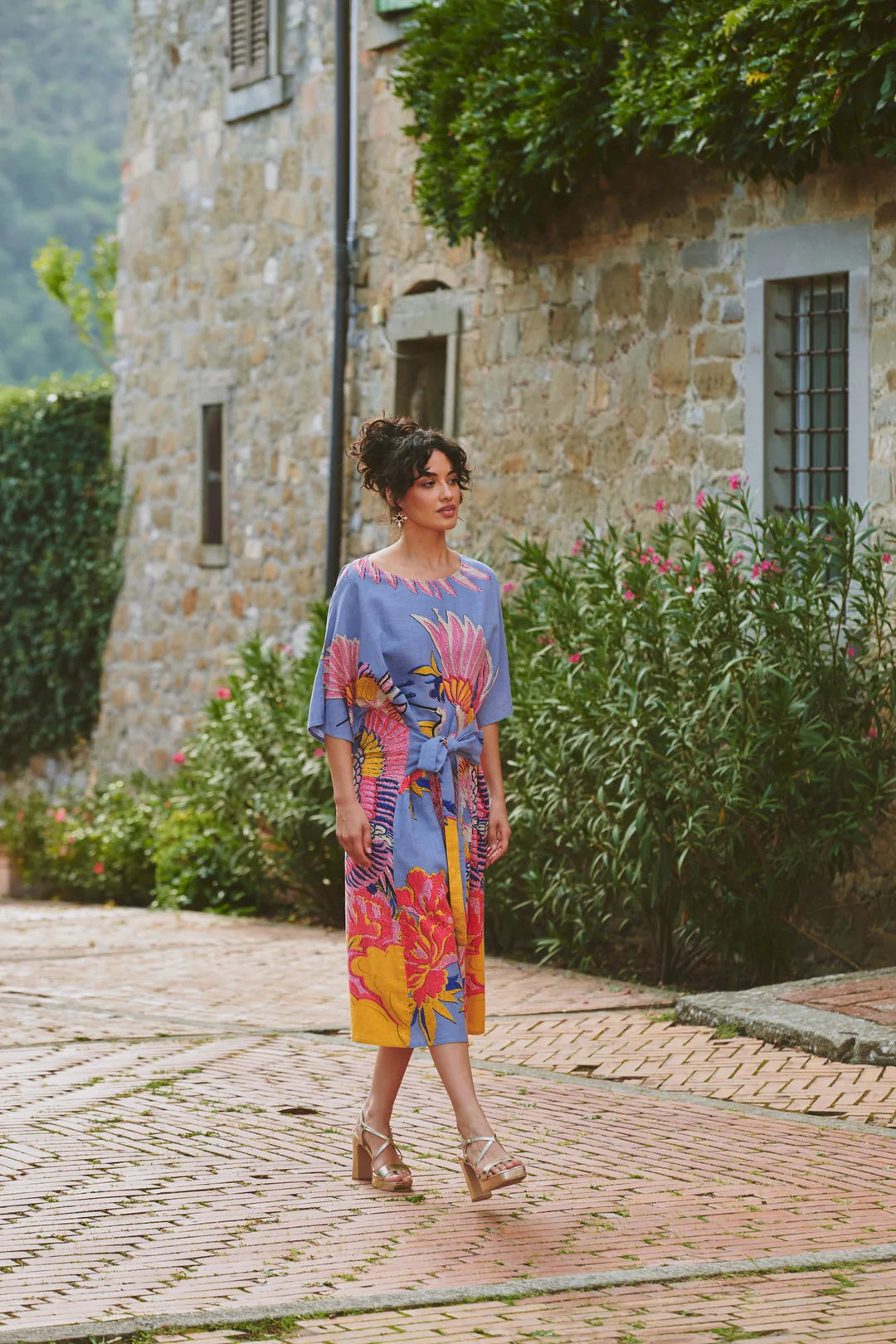 Crane Periwinkle Obi Dress - S/M