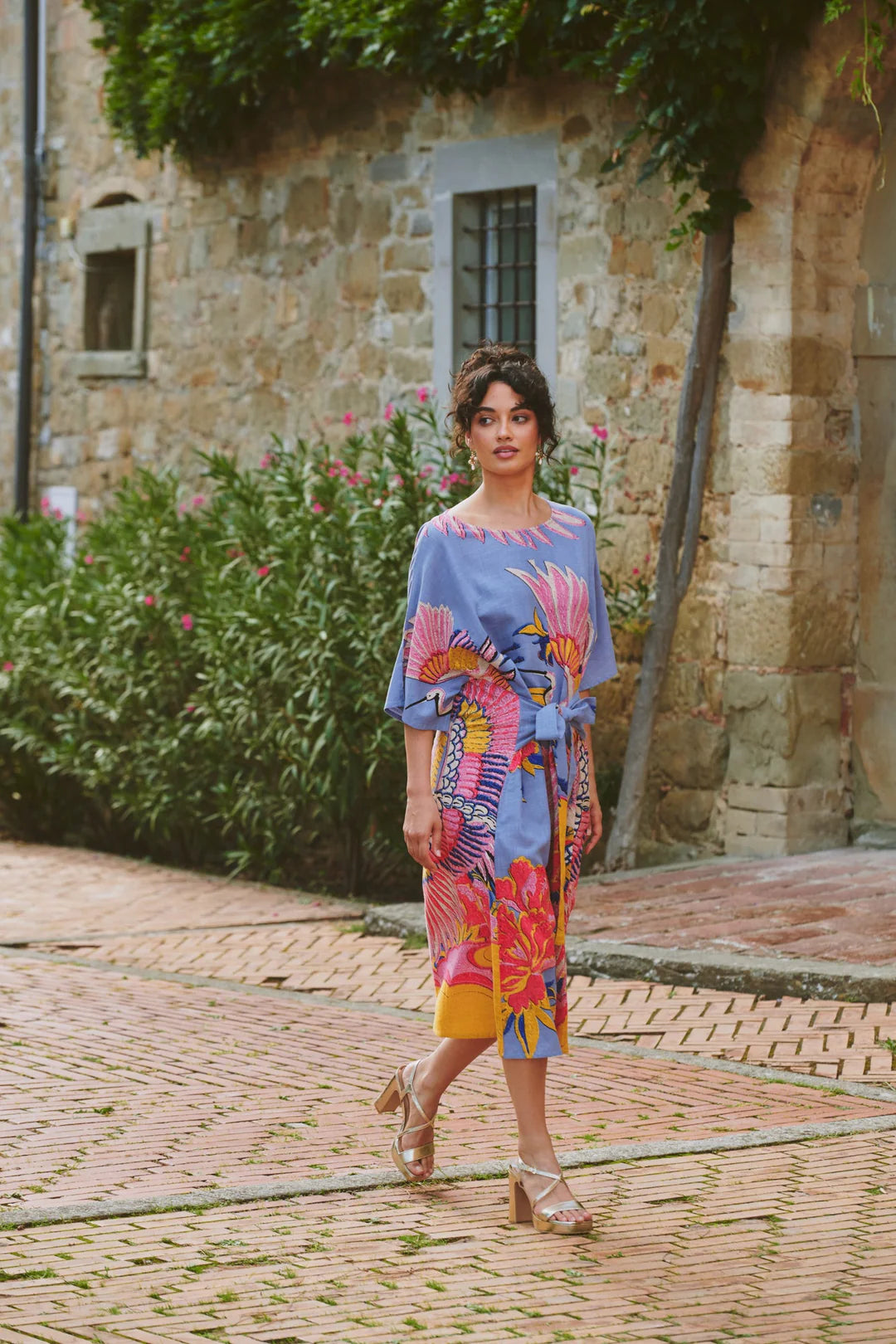 Crane Periwinkle Obi Dress - S/M