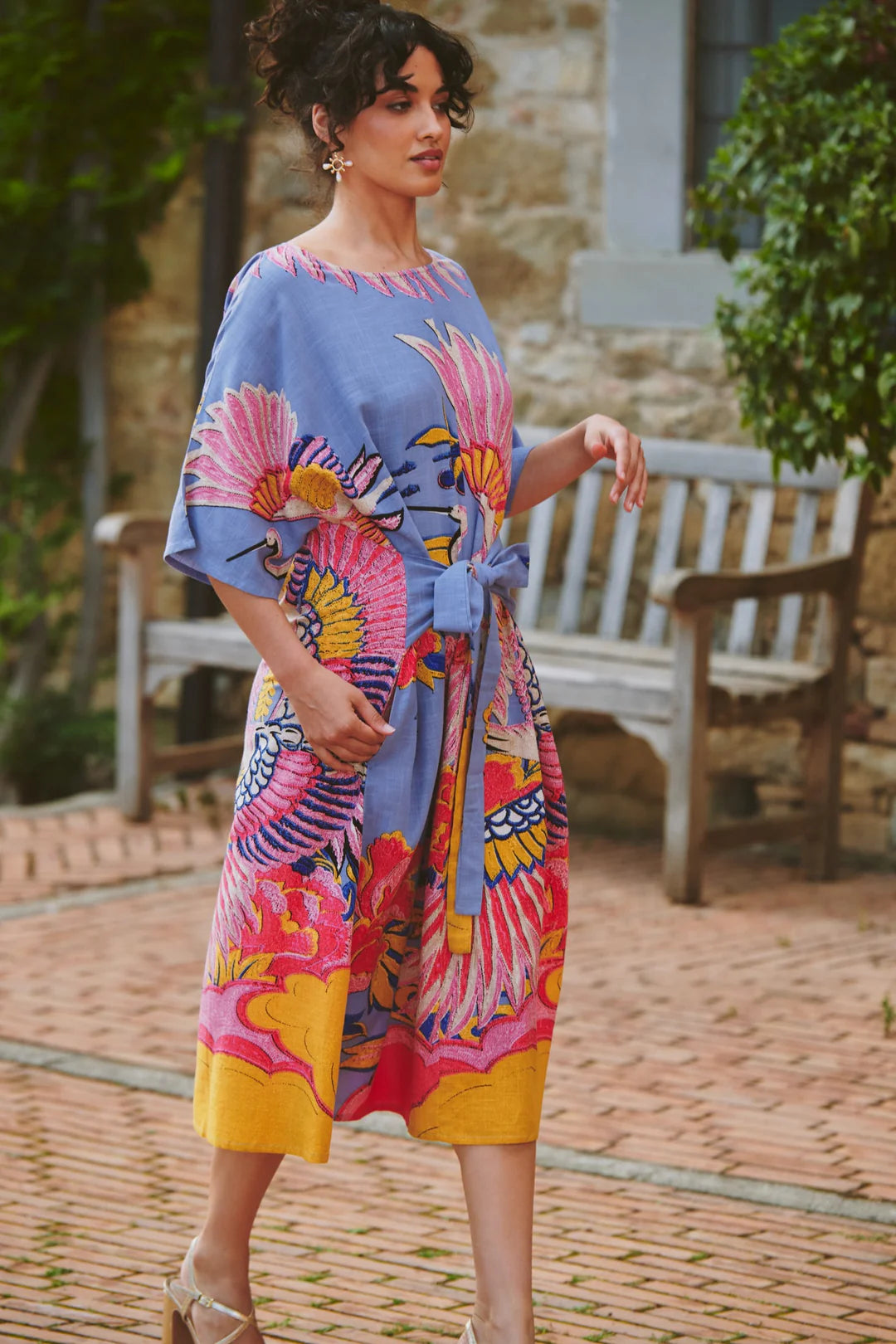 Crane Periwinkle Obi Dress - S/M