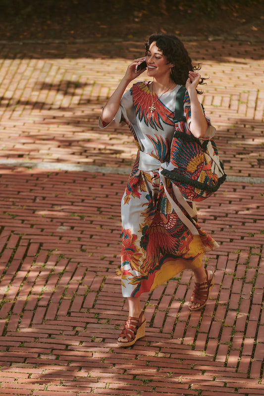 Crane Stone Obi Dress - S/M