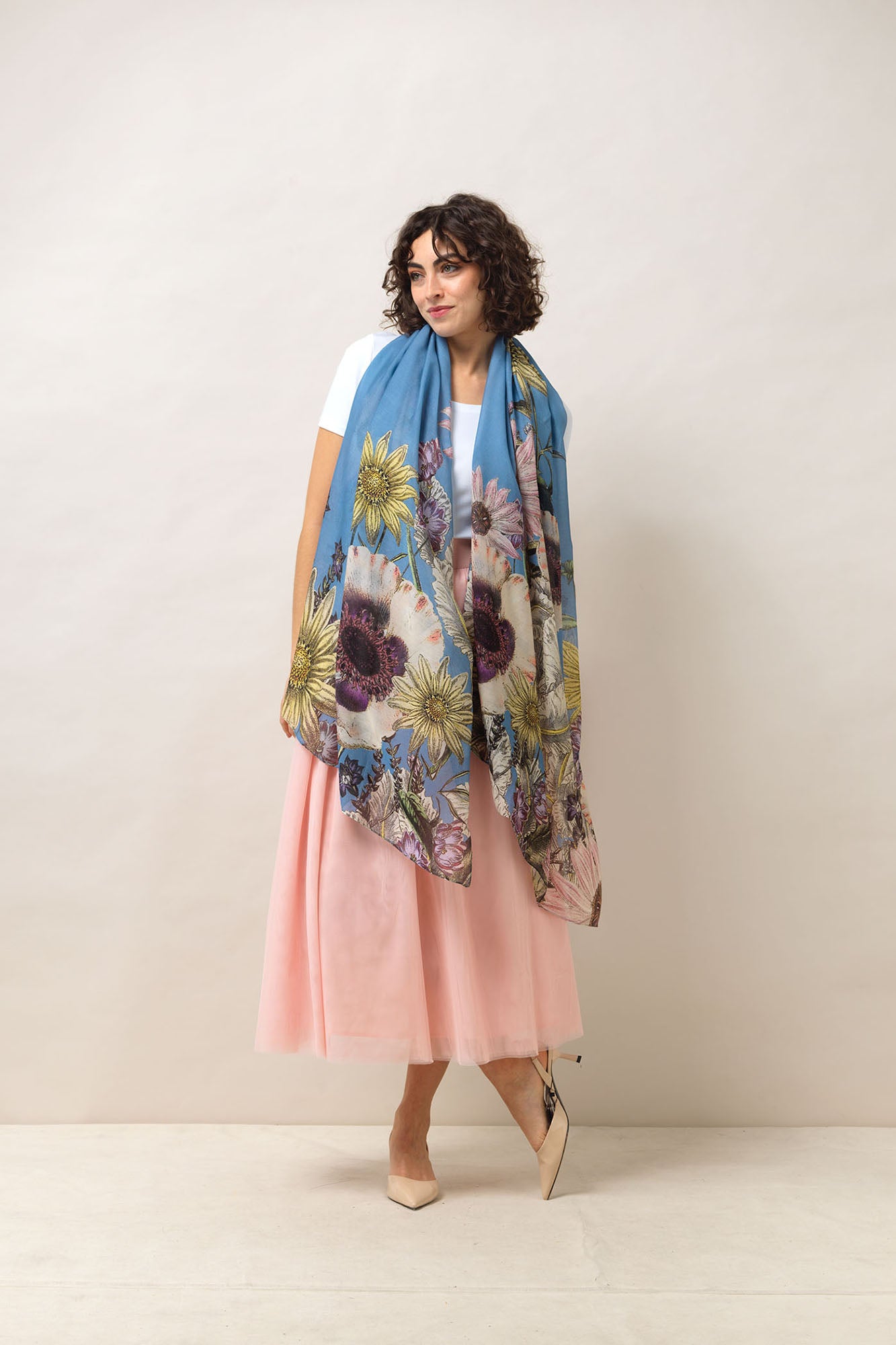 Scarf Daisy Blue