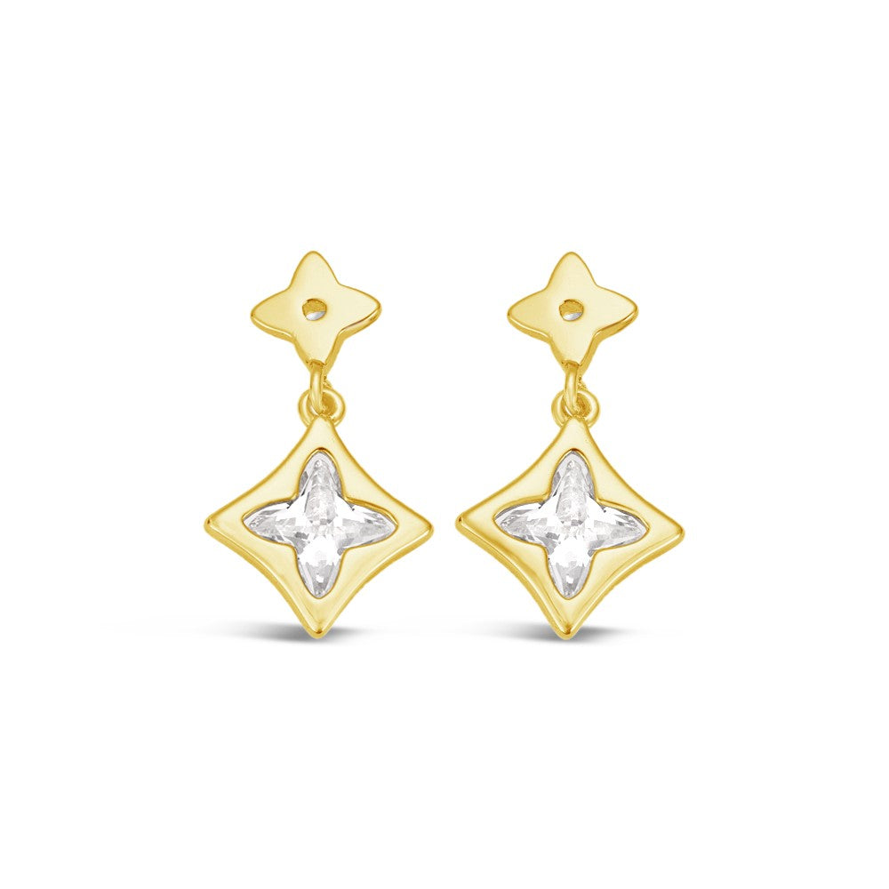GOLD PLATED CUBIC ZIRCONIA EARRINGS