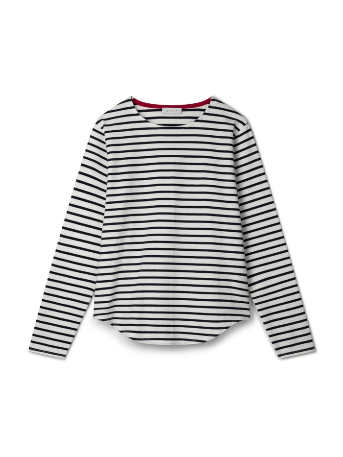 Fleur Stripe T-Shirt White / Navy