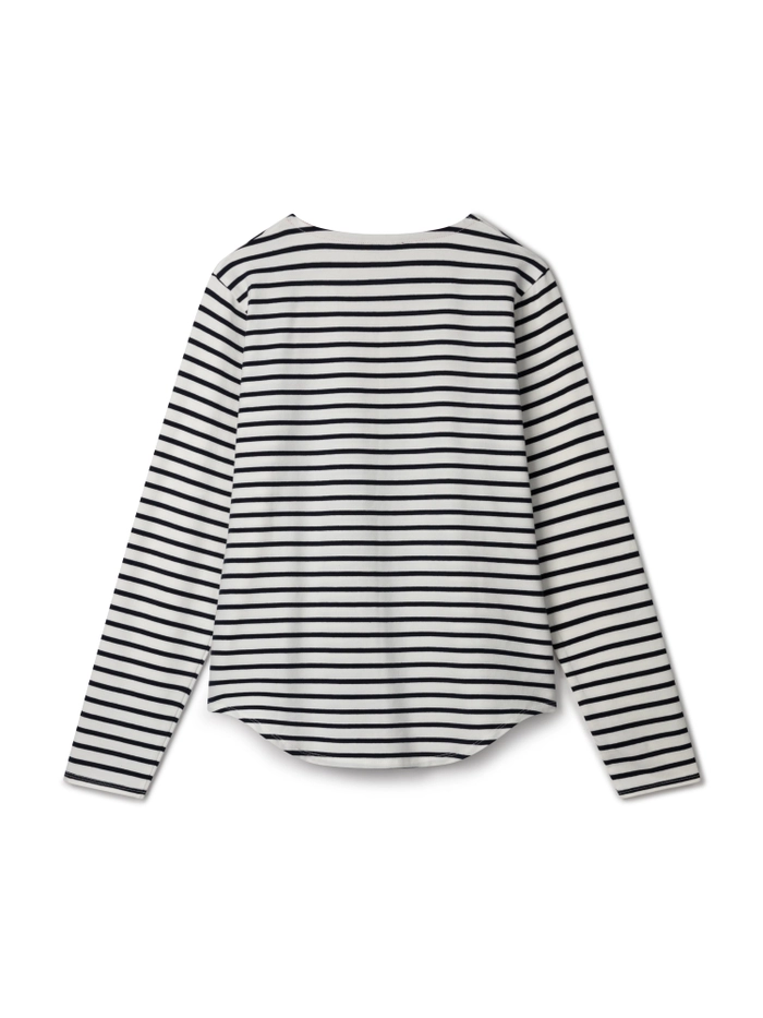 Fleur Stripe T-Shirt White / Navy