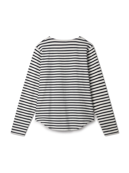 Fleur Stripe T-Shirt White / Navy