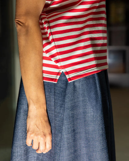Wei Stripe Top - Red/Ecru