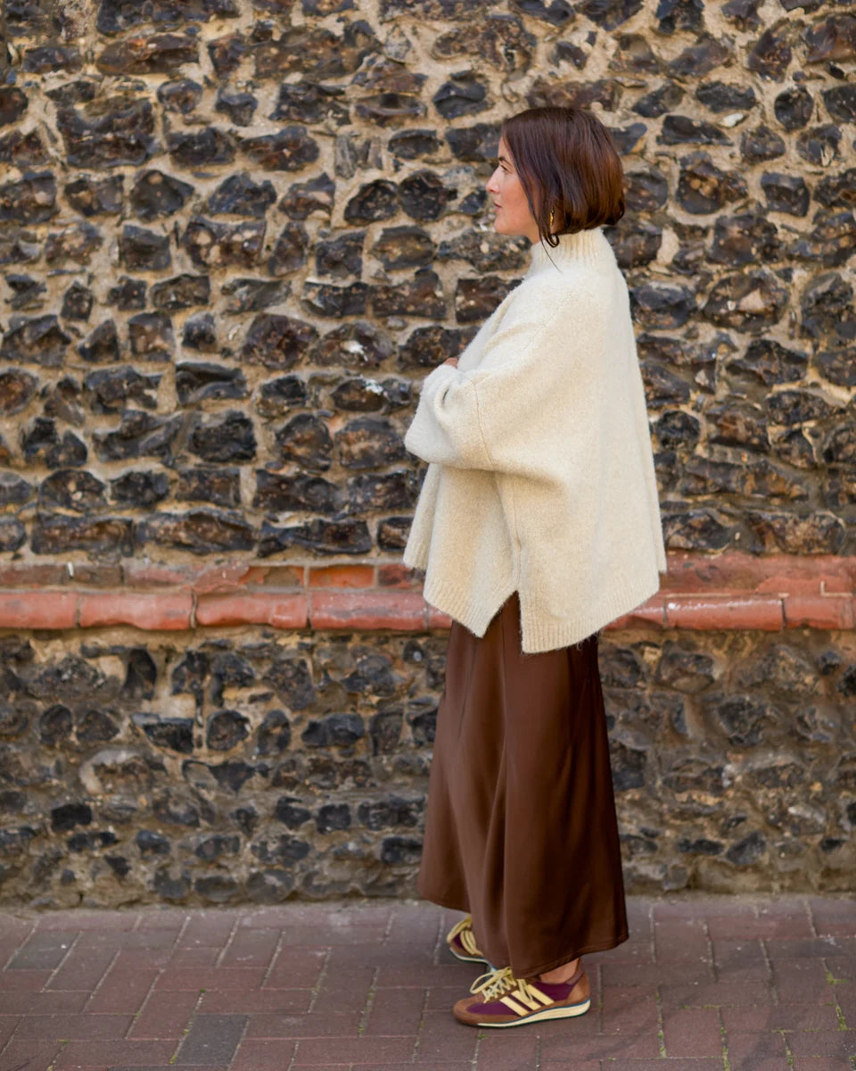 Harlow Dress Satin - Chocolate