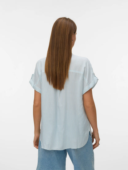 Bumpy Striped Short Sleeve Shirt