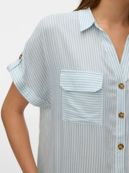 Bumpy Striped Short Sleeve Shirt