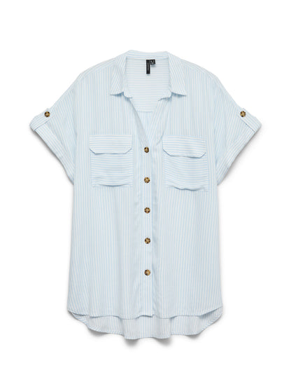 Bumpy Striped Short Sleeve Shirt