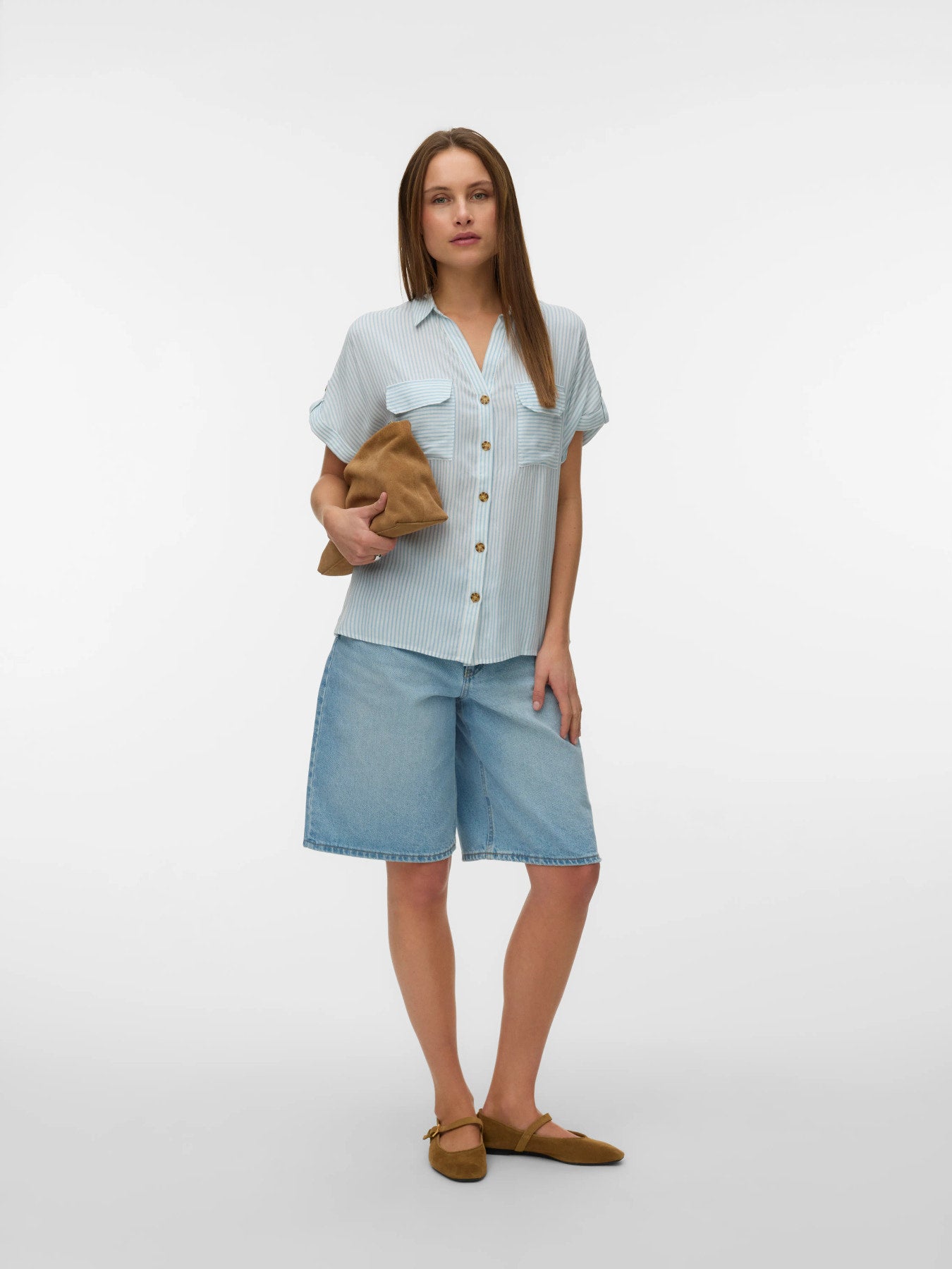 Bumpy Striped Short Sleeve Shirt