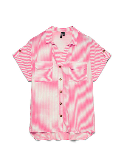 Bumpy Striped Short Sleeve Shirt