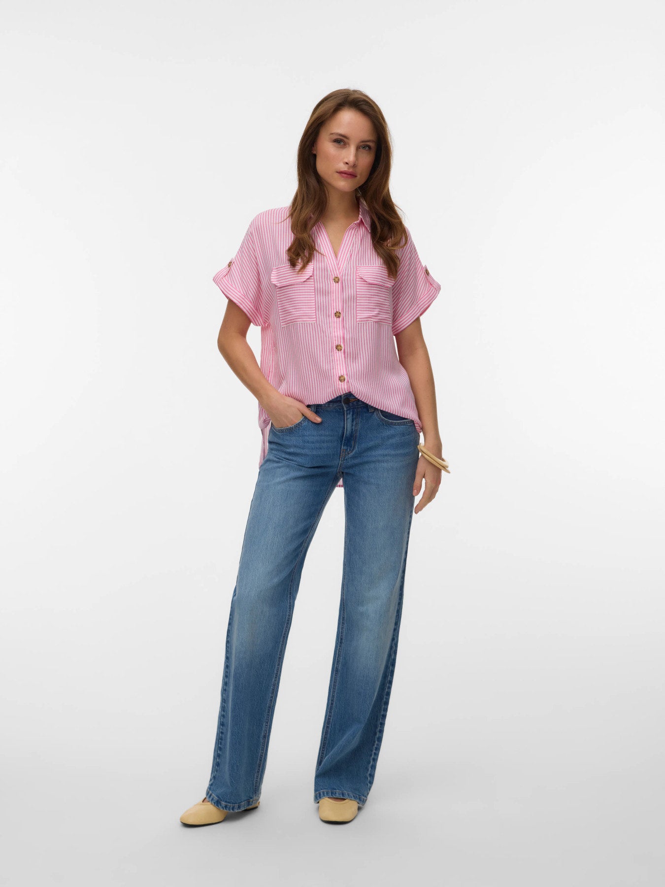 Bumpy Striped Short Sleeve Shirt