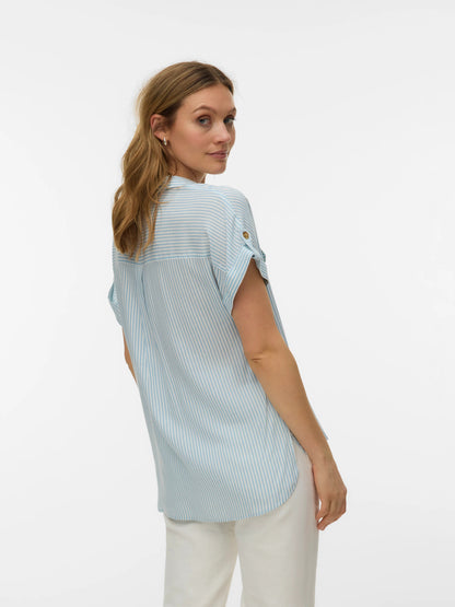 Bumpy Striped Short Sleeve Shirt