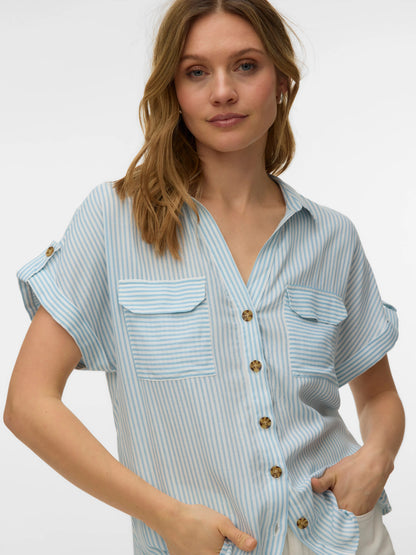 Bumpy Striped Short Sleeve Shirt