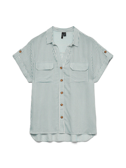 Bumpy Striped Short Sleeve Shirt