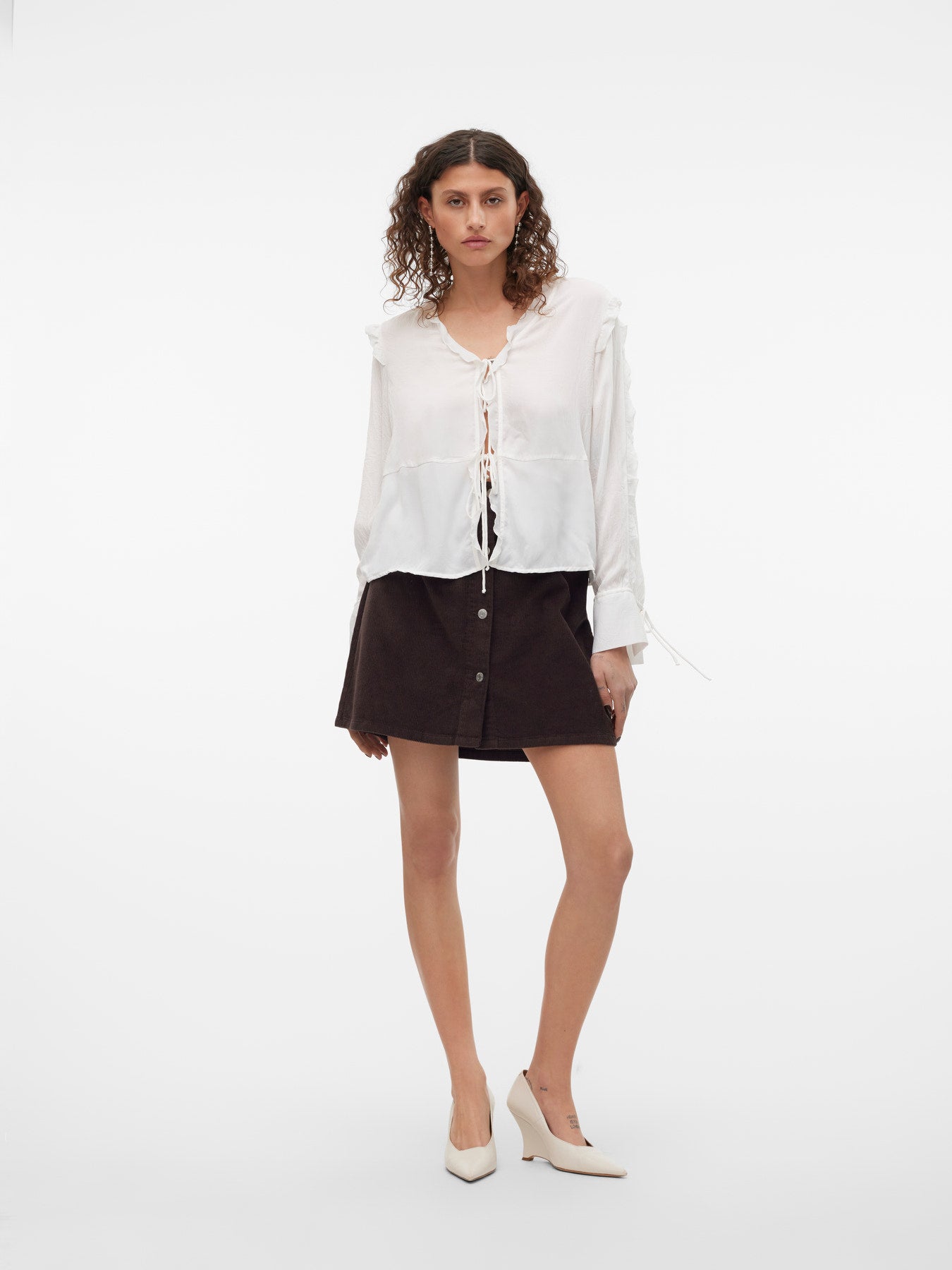 Etta Short Cord Skater Skirt