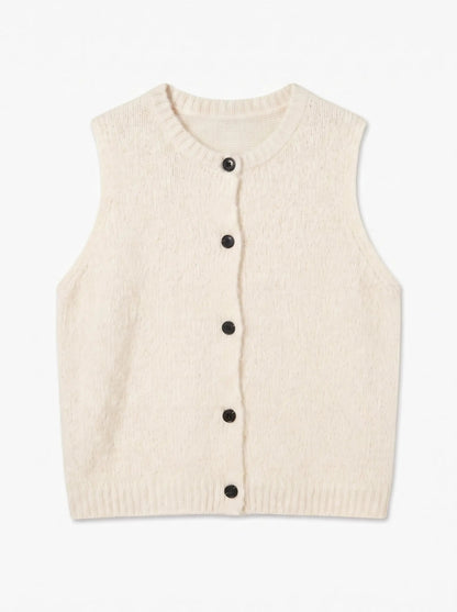Novah O-Neck Button Vest