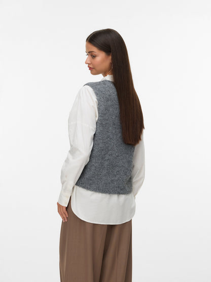 Novah O-Neck Button Vest