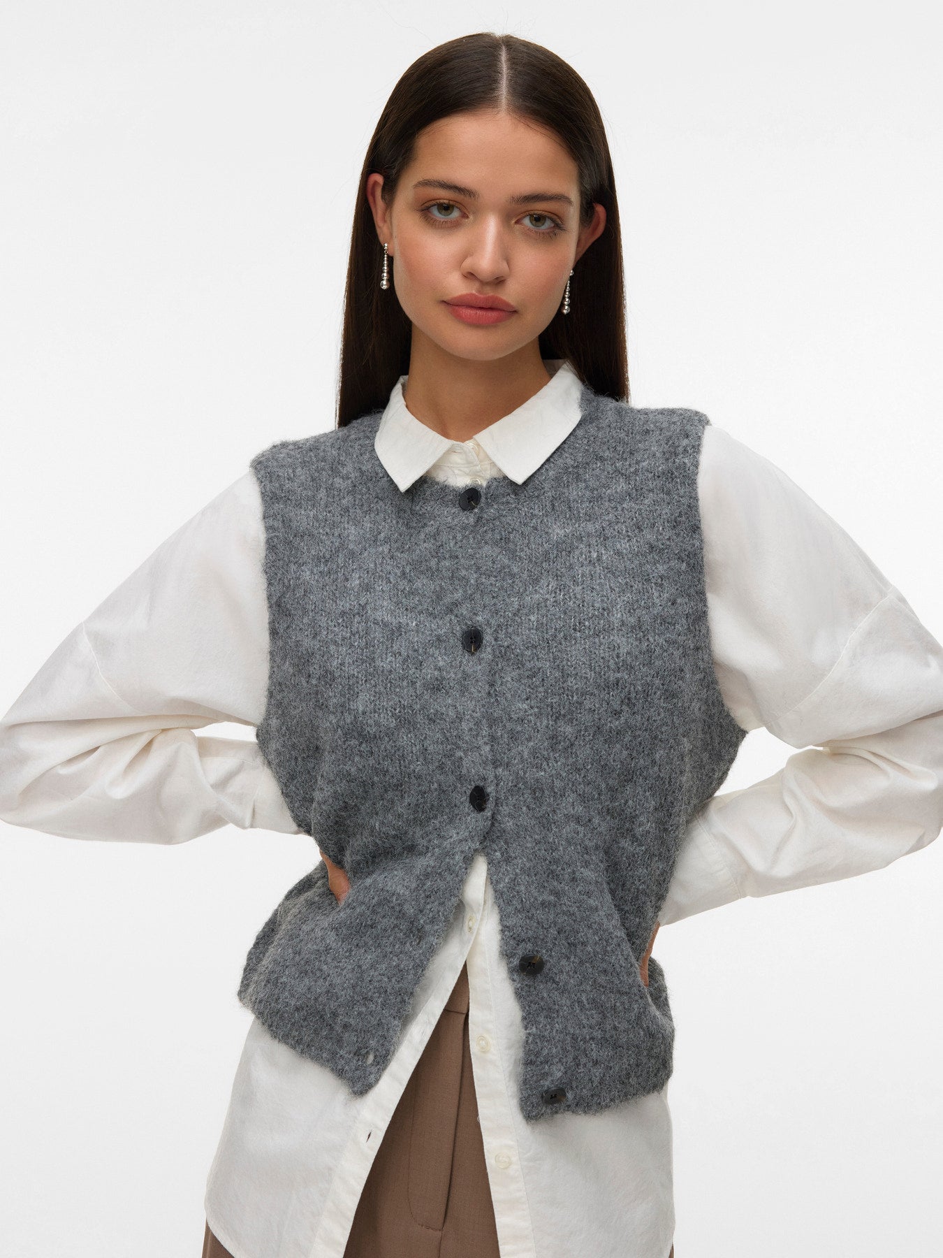 Novah O-Neck Button Vest