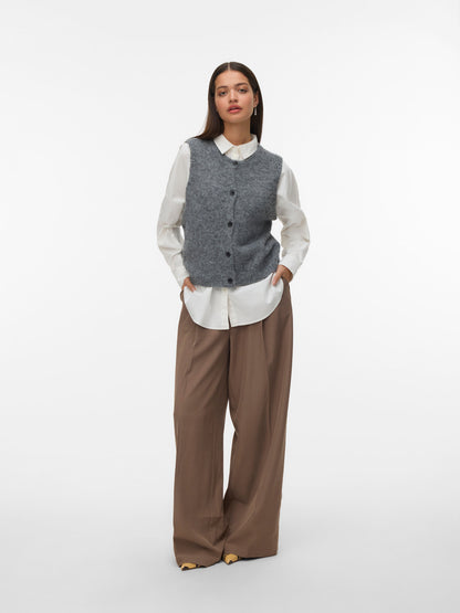 Novah O-Neck Button Vest
