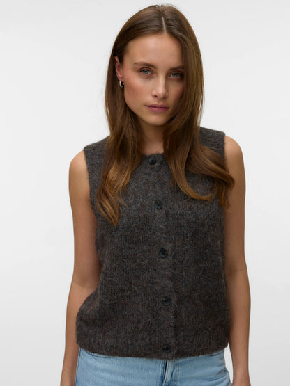 Novah O-Neck Button Vest