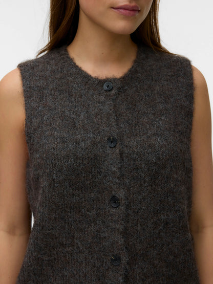 Novah O-Neck Button Vest