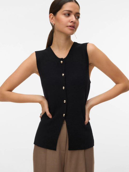 Saba Button Vest Top