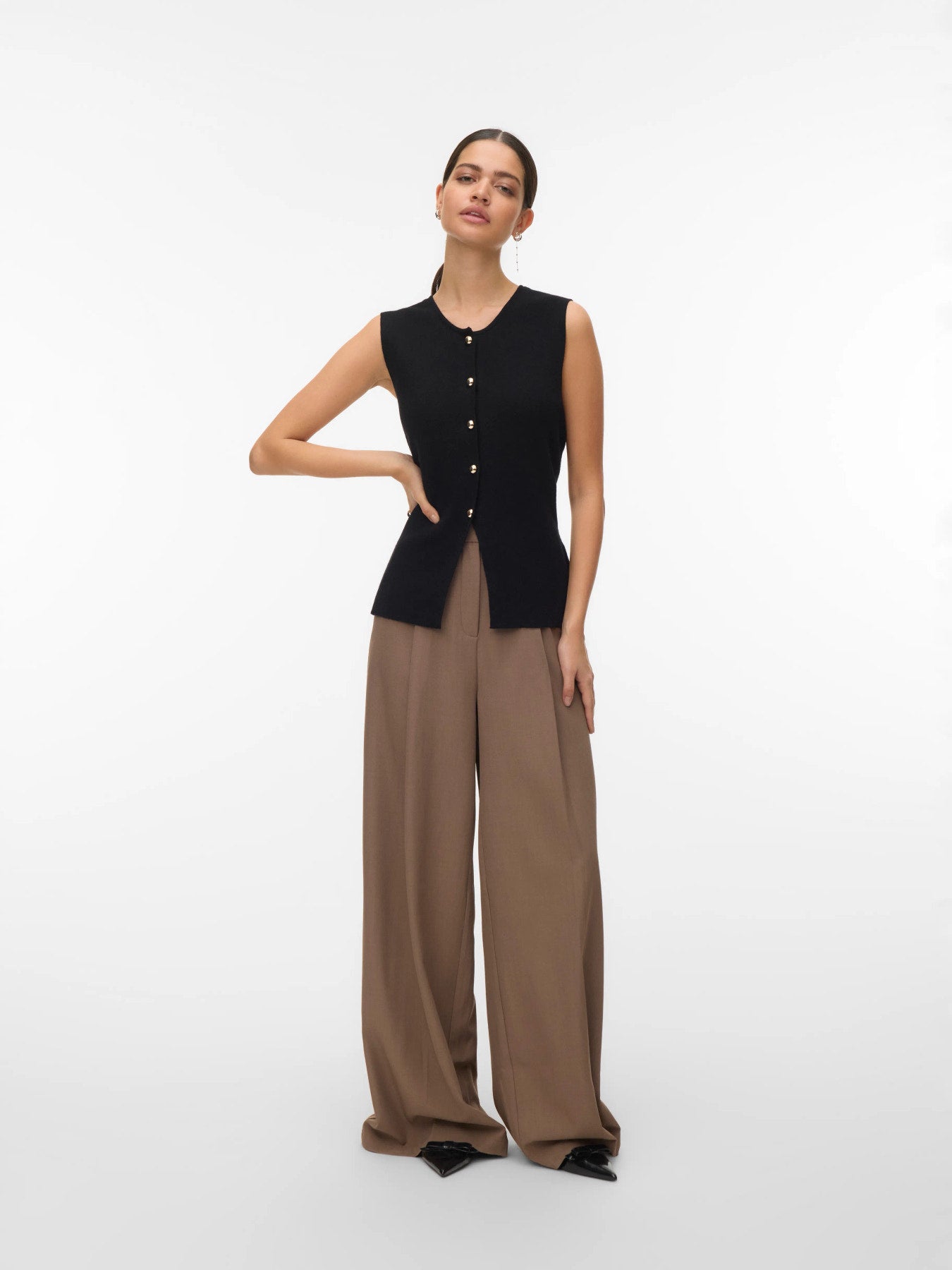 Saba Button Vest Top