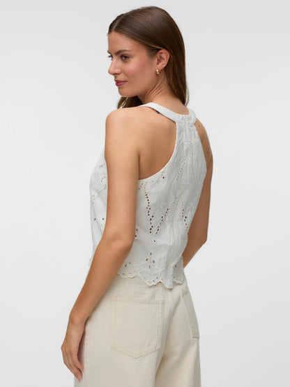 Lyng Halterneck Broderie Anglaise Vest