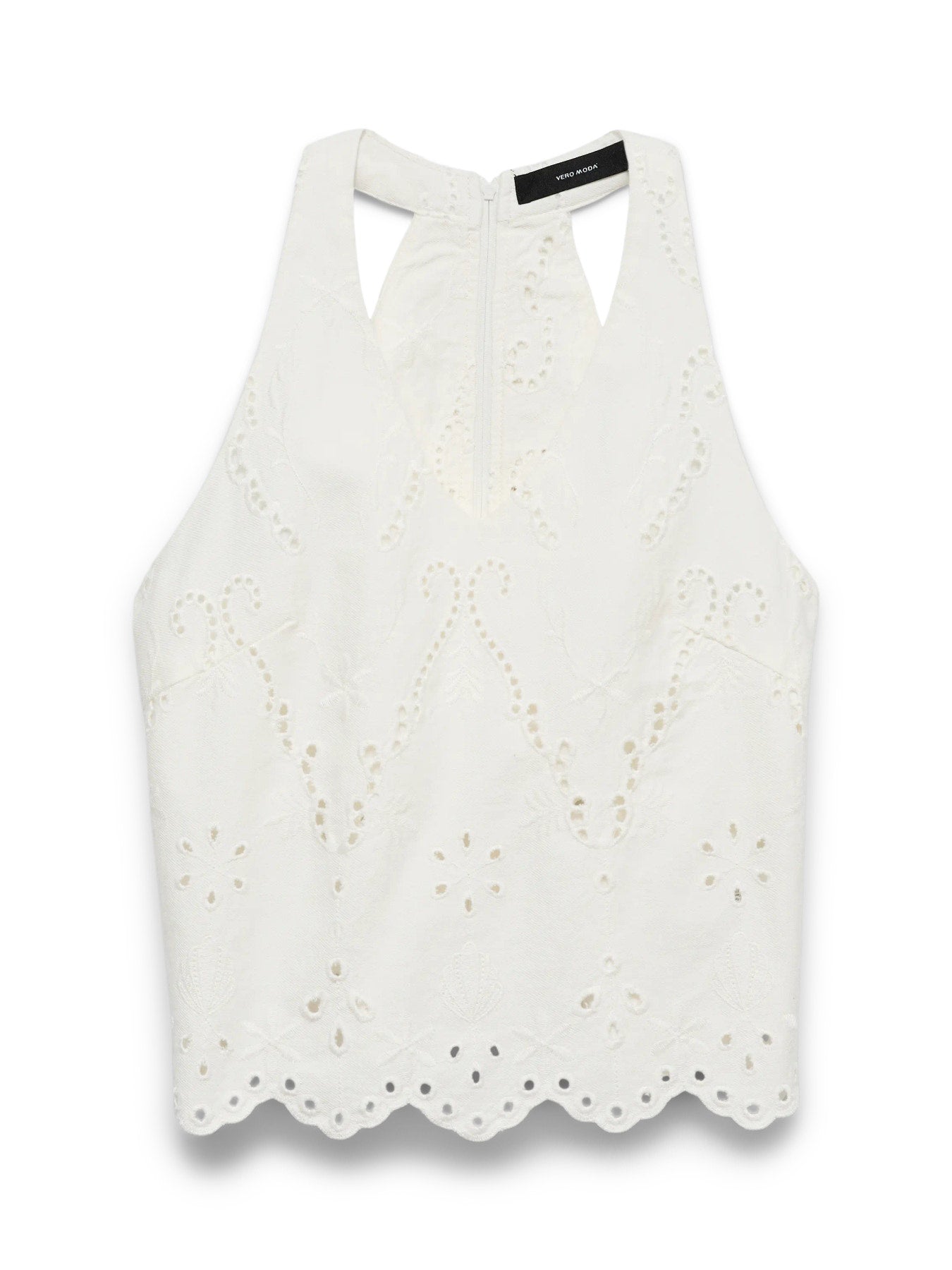 Lyng Halterneck Broderie Anglaise Vest