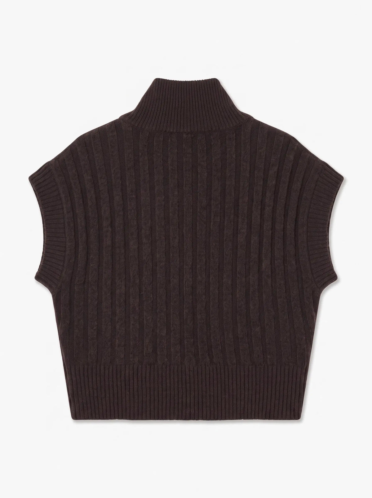 Bang Rib High Neck Zipper Vest