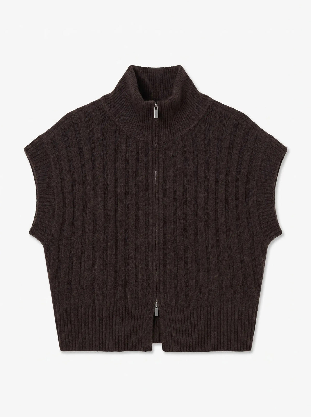 Bang Rib High Neck Zipper Vest