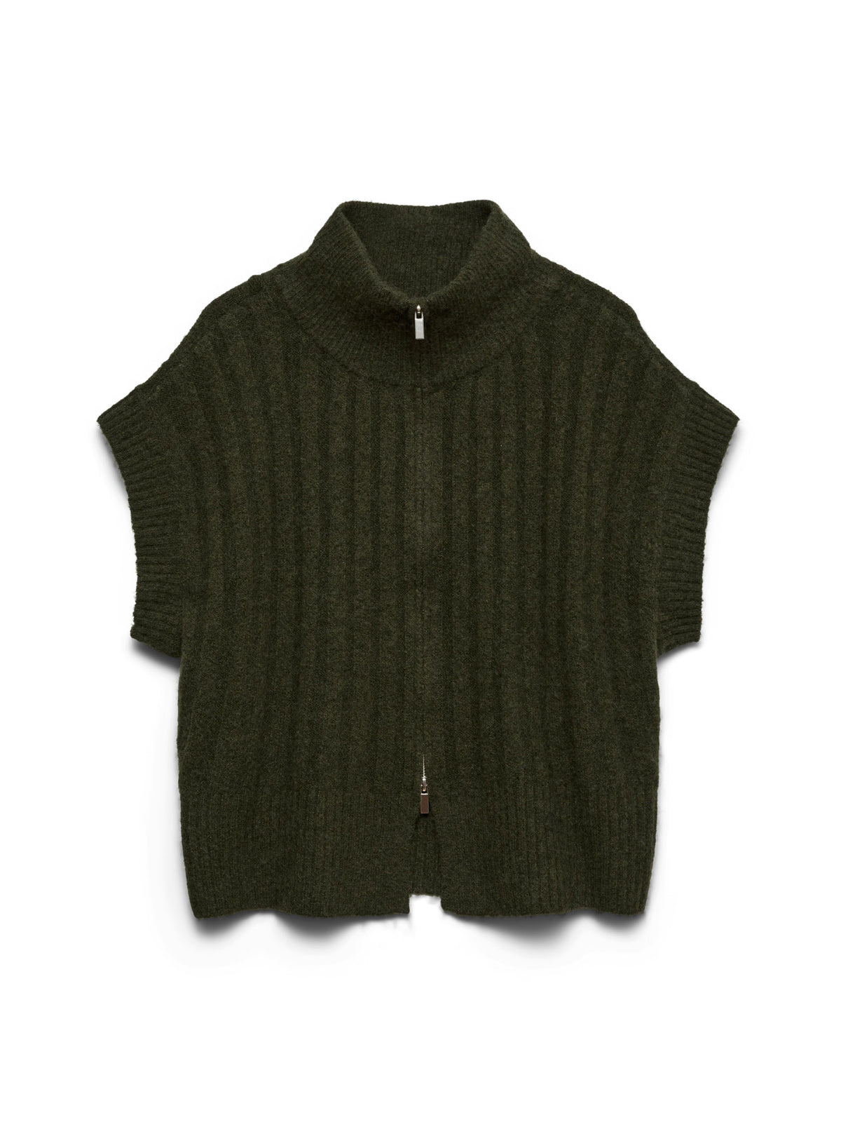 Bang Rib High Neck Zipper Vest