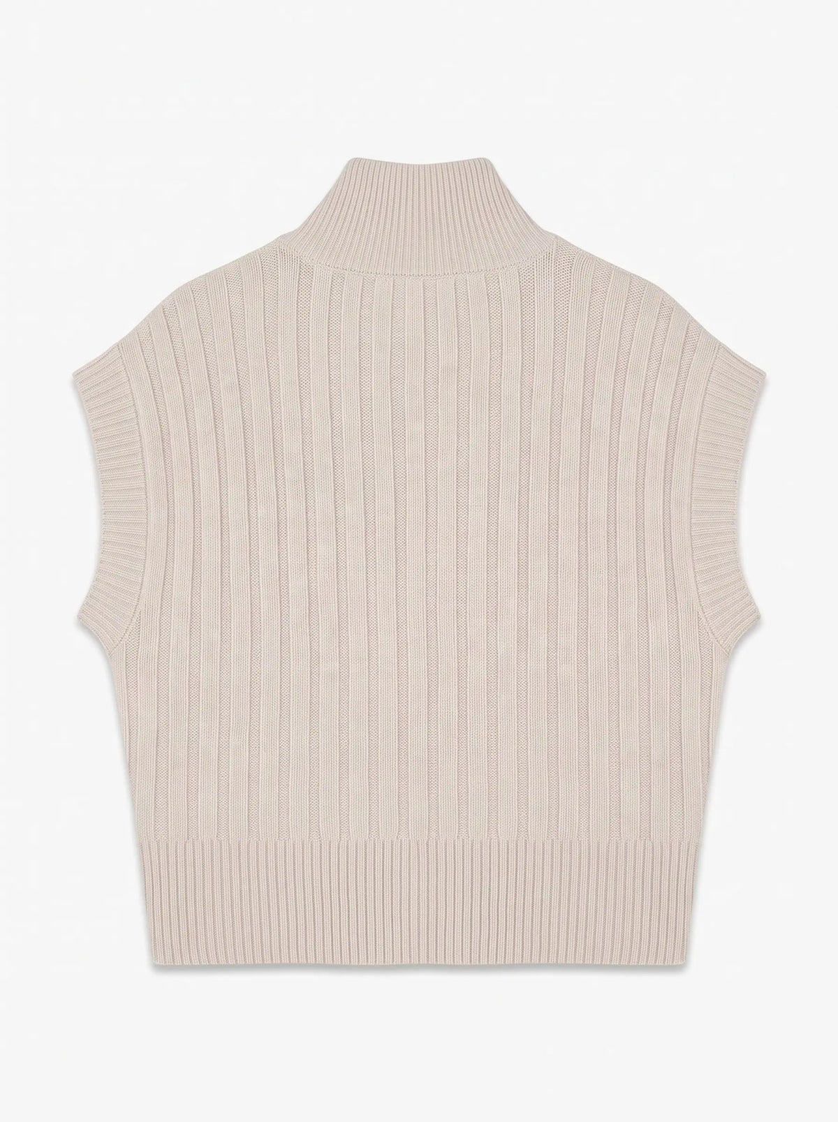 Bang Rib High Neck Zipper Vest