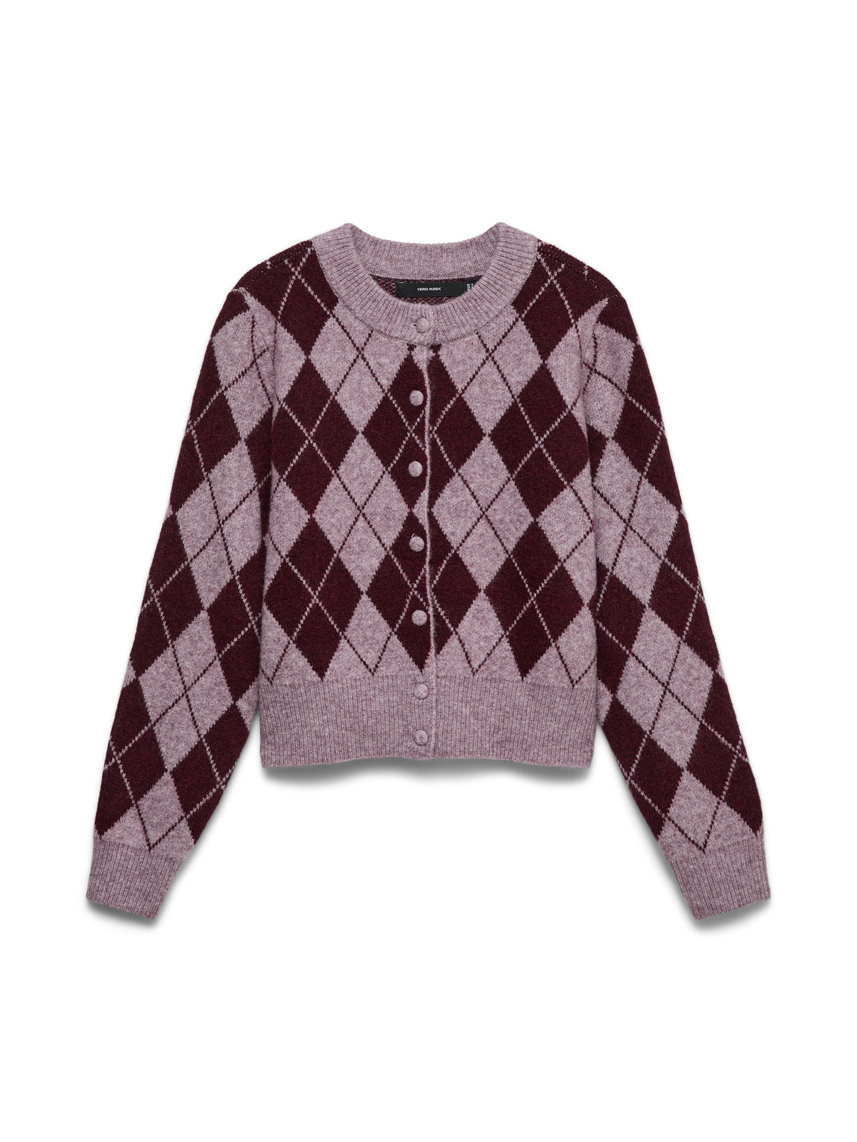 Halo O-Neck Argyle Cardigan