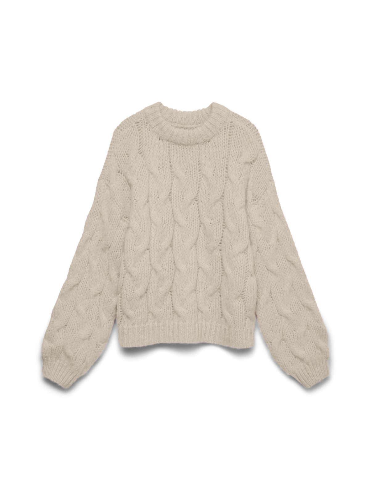Maybe High Neck Cable Pullover