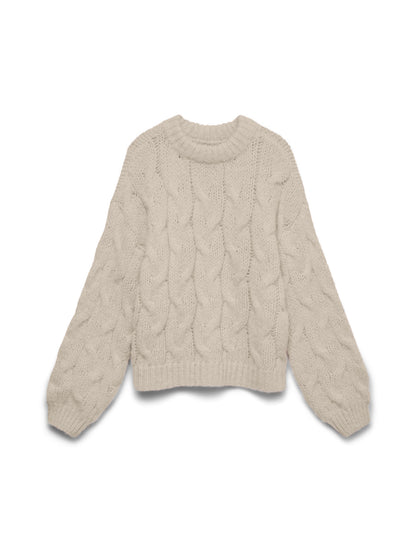 Maybe High Neck Cable Pullover