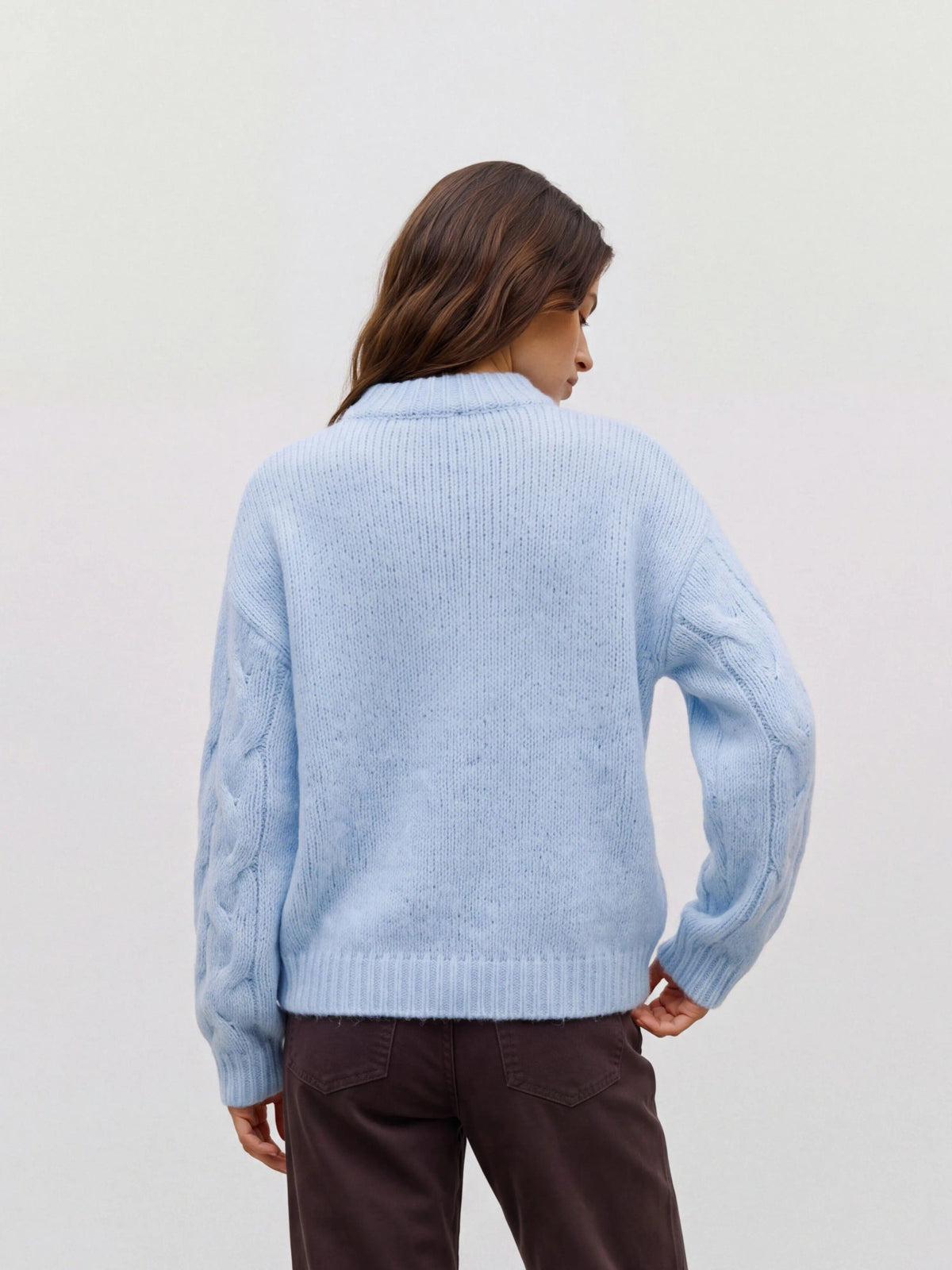Maybe High Neck Cable Pullover