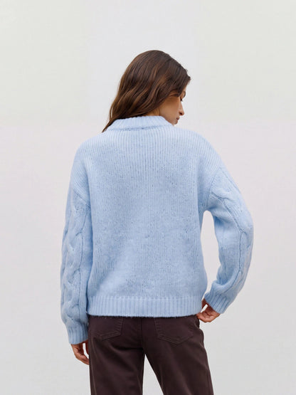 Maybe High Neck Cable Pullover