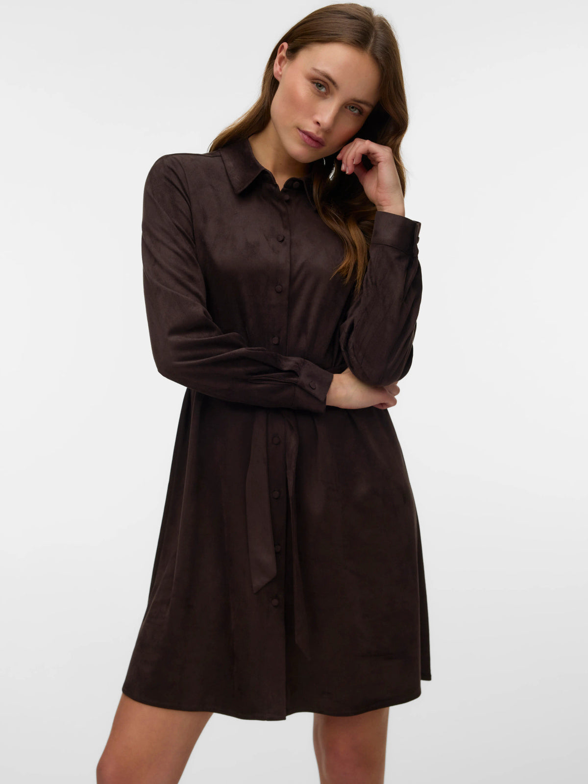 Katty Long Sleeve Short Shirt Dress