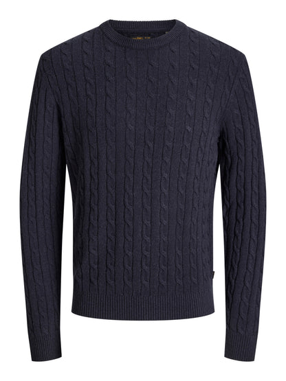 Lambswool Knit Cable Crew Neck