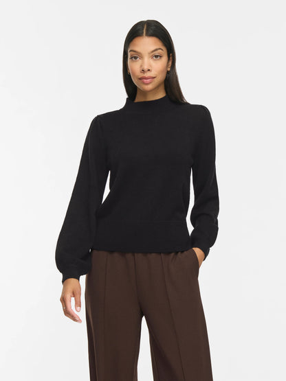Turtle Neck Balloon Long Sleeve Top